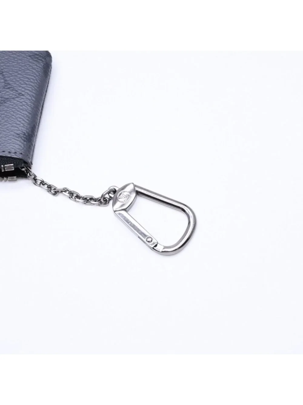 Louis Vuitton Monogram Eclipse Pochette Cles Coin Purse Black Gray